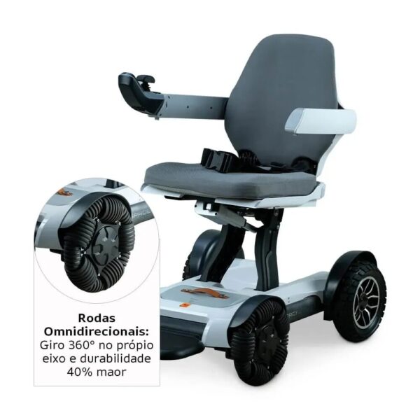 Cadeira de Rodas Spacemed Motorizada Dobrável até 120kg Dellamed - Imagem 4