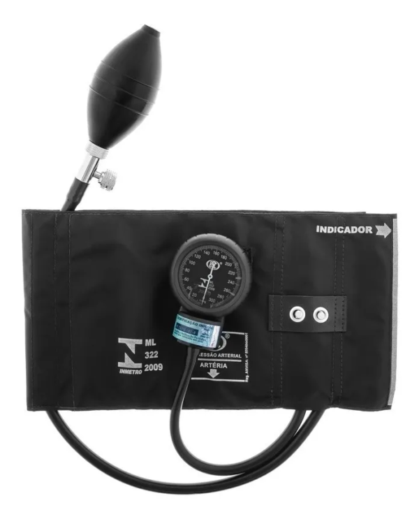 Aparelho De Pressão Esfigmomanômetro Adulto Metal Preto Bic