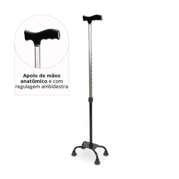 Bengala 4 Pontas com Regulagem de Altura até 90 Kg D9 Dellamed - Imagem 2