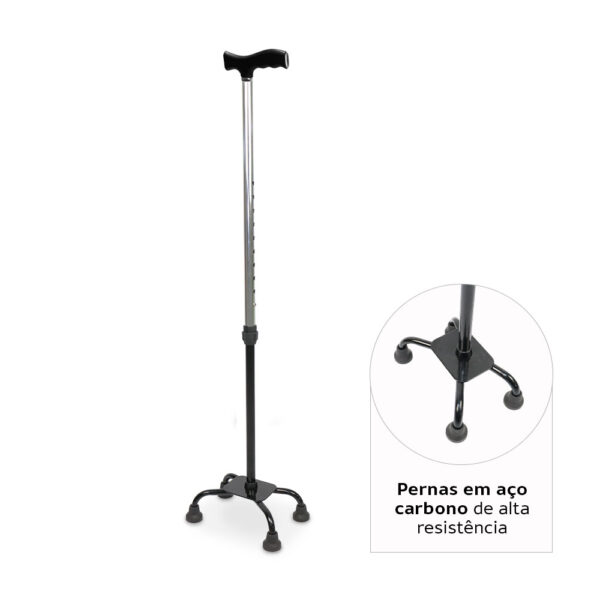 Bengala 4 Pontas com Regulagem de Altura até 90 Kg D9 Dellamed - Imagem 3
