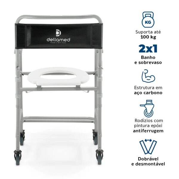 Cadeira De Banho Modelo D30 Até 100kg Dellamed - Imagem 2