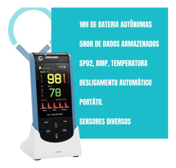 Oxímetro De Pulso Portátil Adulto Gs-pulse Pro Gaslive - Imagem 3