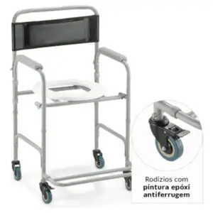 Cadeira De Banho Higiênica Dellamed Até 100kg Modelo D30