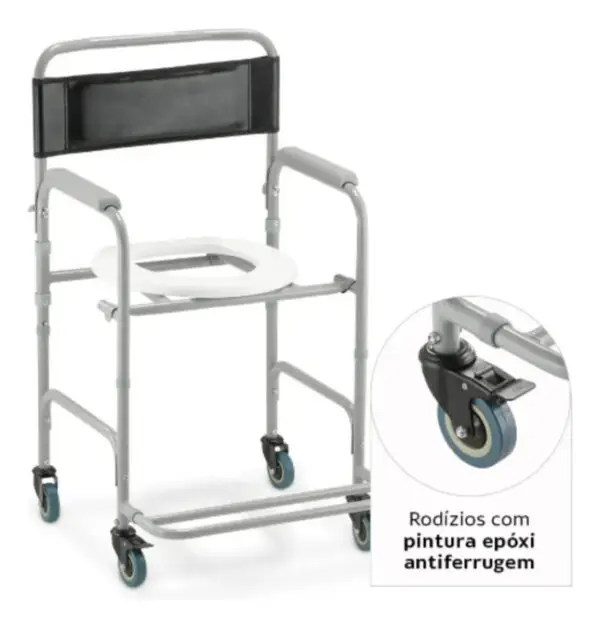 Cadeira De Banho Higiênica Dellamed Até 100kg Modelo D30